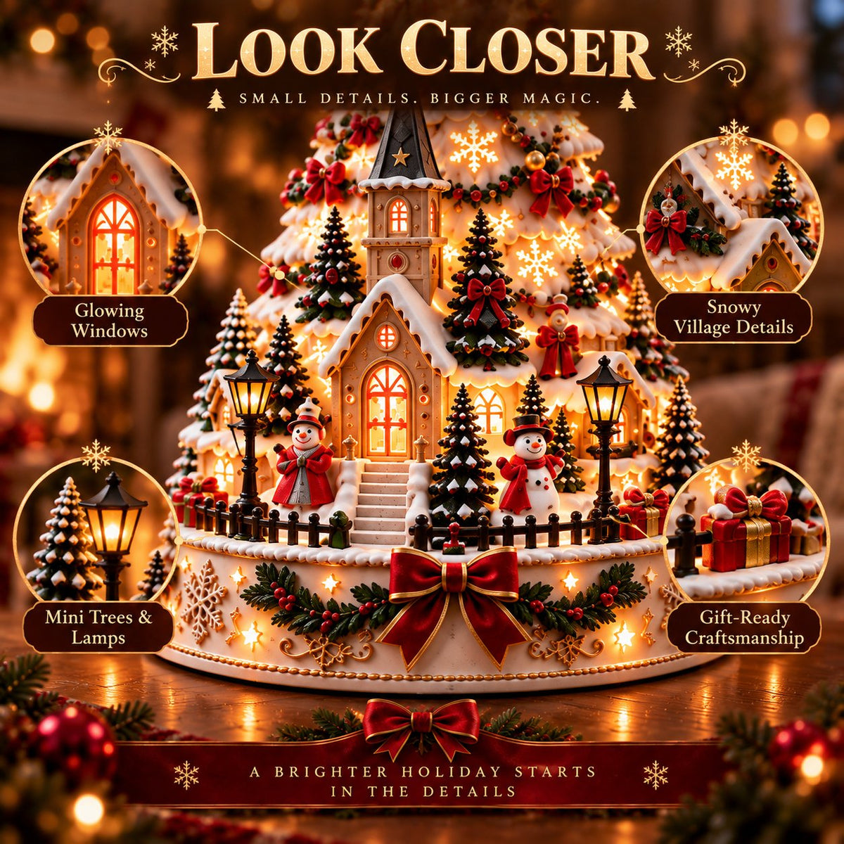 🌟Last day Promotion 🔥-🎄Christmas Village Lightscape Tree for Magical Holiday Decor 🏡