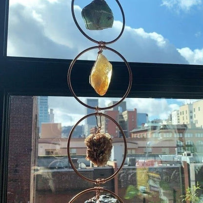 ✨ Raw Crystal 7 Chakra Gemstone Wall Decor – Natural Healing Crystal Hanging