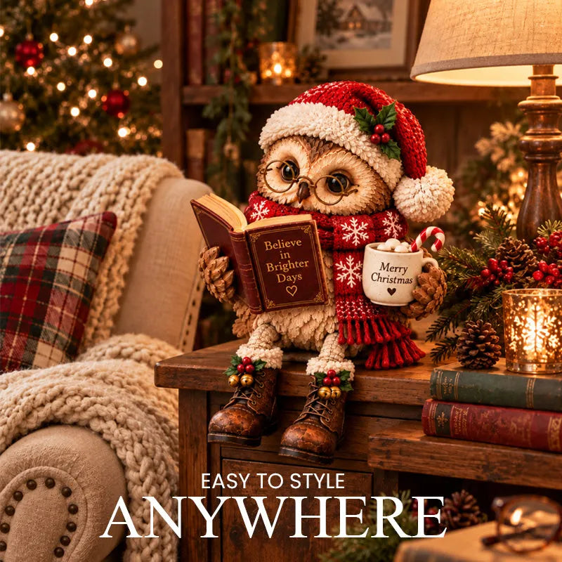 🍂 Holiday Celebration 50% OFF ✨-🦉Heartwarming Reading Owl Figurine for Cozy Book Lover Decor 📚