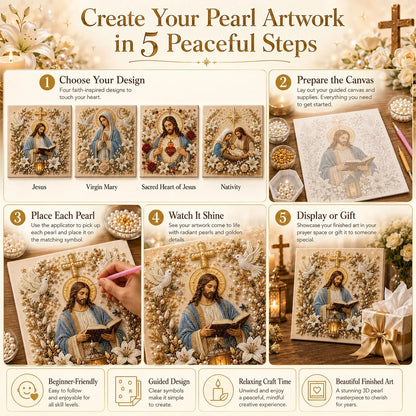 🔥 Last Day 75% OFF – ✝️DIY Jesus Pearl Art Kit – Faith-Inspired 3D Beaded Christian Wall Artwork