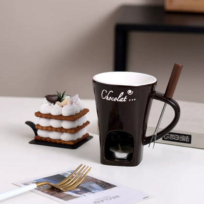 ☕ Last Day 50% OFF🕯️-🍫Handmade Chocolate Melting Mug for Cozy DIY Fondue & Sweet Holiday Treats 🎄