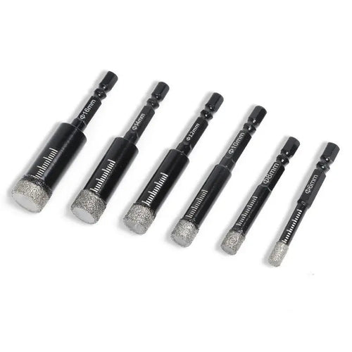 ⏰Last day Promotion 🔥-🔧 6PCS Diamond Drill Bit Set for Clean & Precise Tile, Glass & Granite Drilling 💎