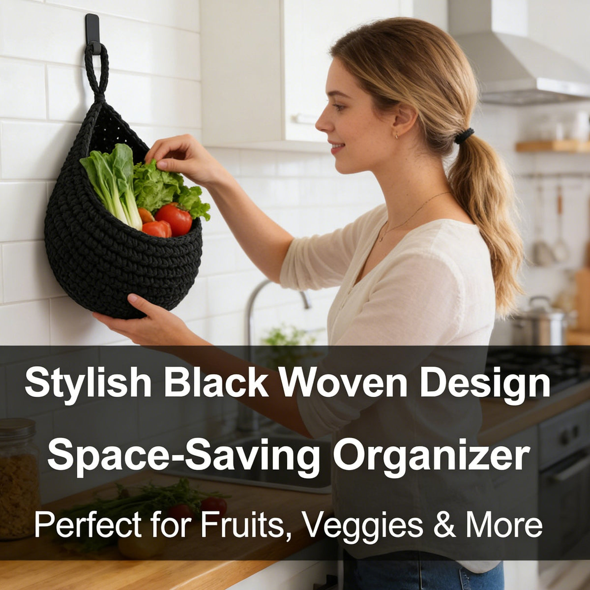 🔥 Holiday Celebration 50% OFF ✨-🍎 Hanging Fruit Basket for Space-Saving Kitchen Storage & Easy Organization ✨