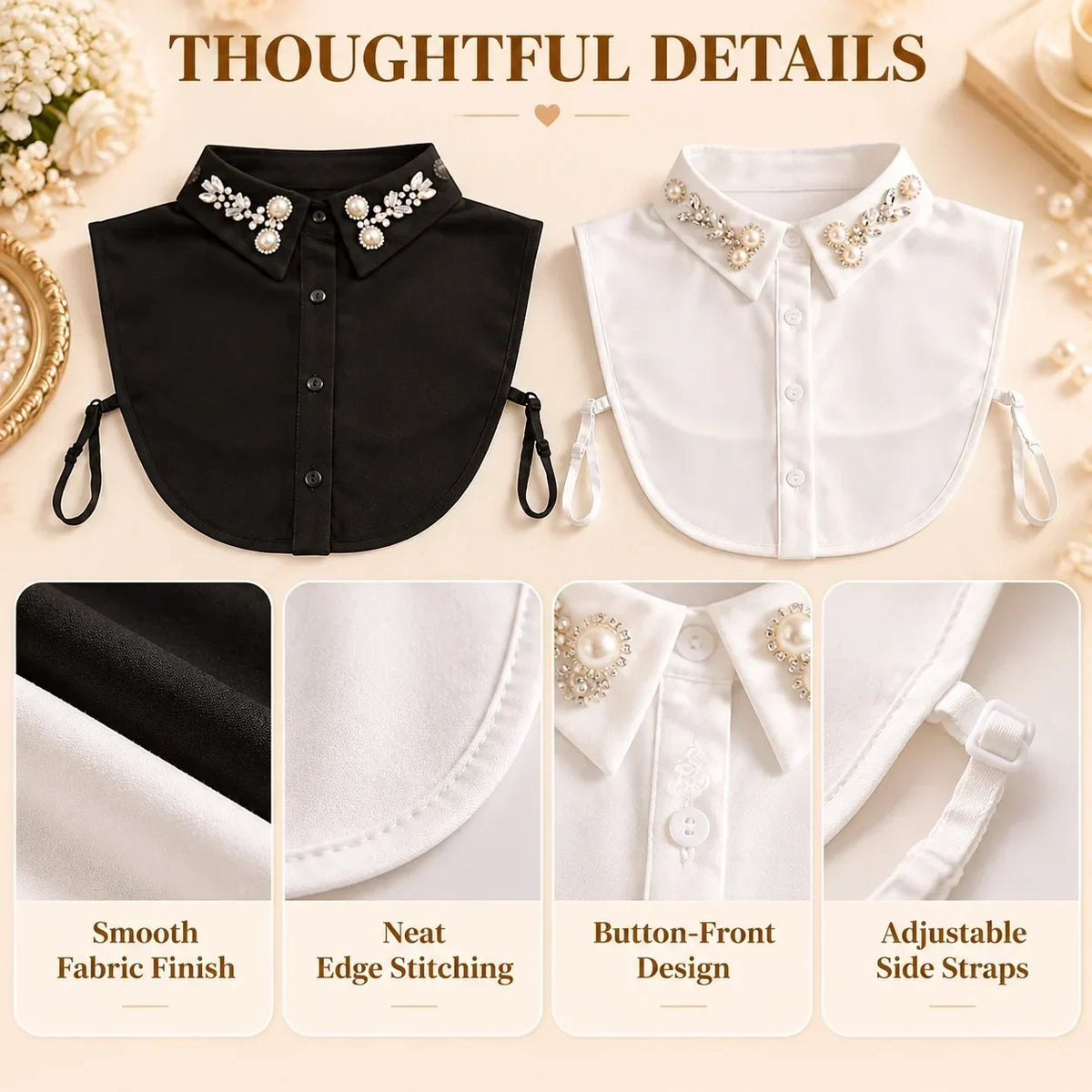 🔥 Holiday Celebration 50% OFF ✨-Add Instant Elegance with This Jeweled Detachable Collar 💎