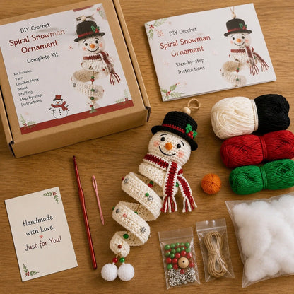 🔥HOT SALE🔥50% OFF - 🎅🌲Crochet Snowman Spiral Oranment DIY Kit