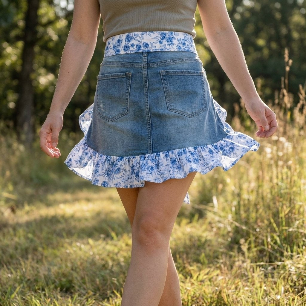 👖 Denim Echo Ruffle Apron