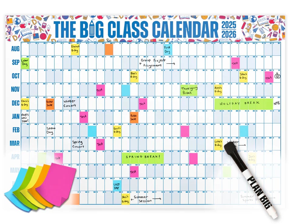 💥📅 The Big Class Calendar - Academic Year 2026-2027 🔥