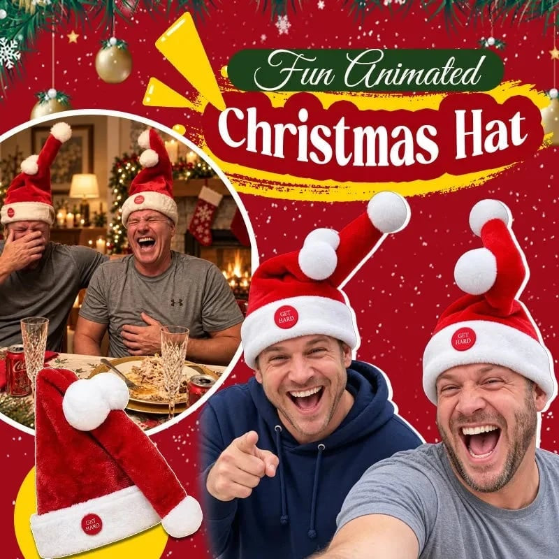 🎄Last day Promotion 🔥-🎅Animated Naughty Santa Hat for Funny Christmas Party Fun & Holiday Laughs 😂
