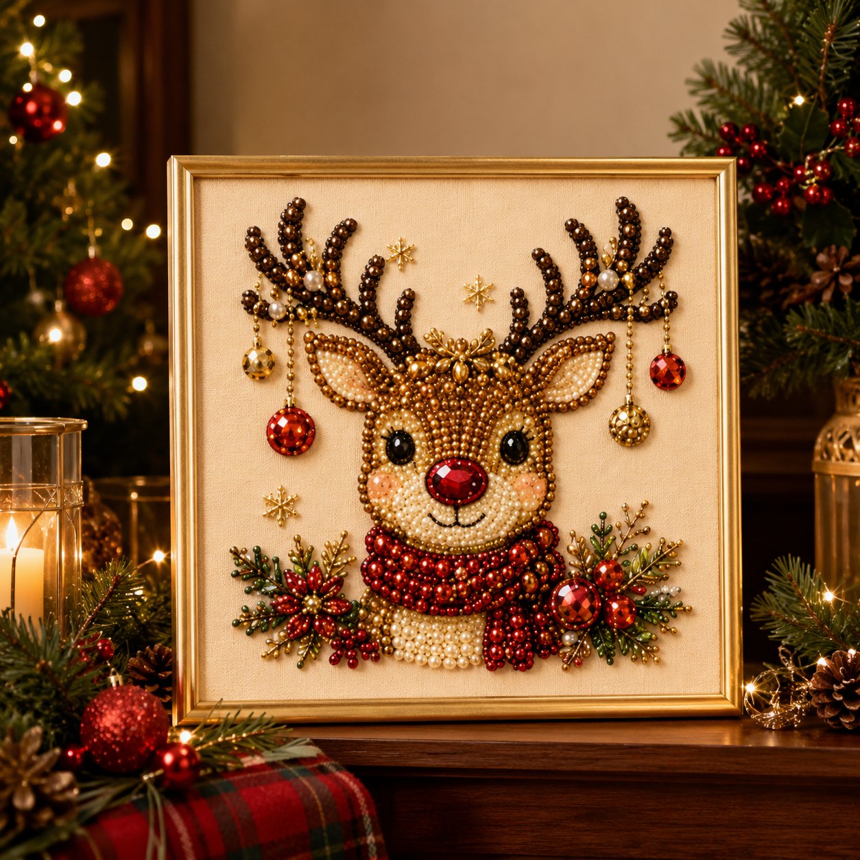 🎄LAST DAY 49% OFF – DIY Christmas Pearl Diamond Painting Art Kit With Frame Relaxing & Beginner-Friendly