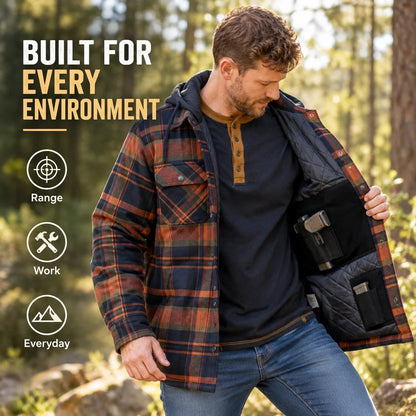 🔥❄️Mountain-Tested Warmth | Concealed Carry Hooded Flannel💥🔫