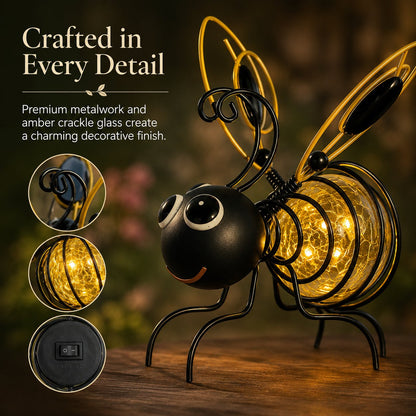 🎁Last day Promotion 🔥-🐝Outdoor Hanging Solar Bee Light for Charming Garden Glow & Whimsical Yard Decor ✨