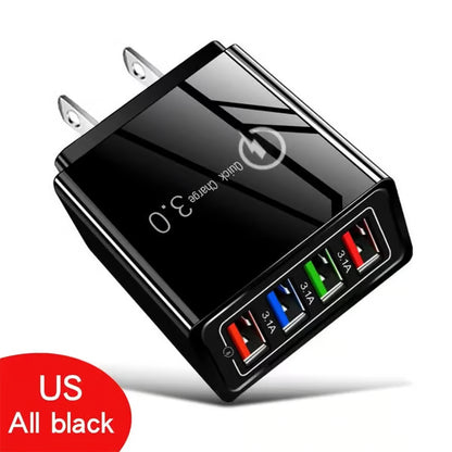 ⏰Last day Promotion 🔥-⚡ AI-GaN 4-Port Fast Charger – Quick Charge 3.0 Smart Power Hub for Multi-Device Charging🔋