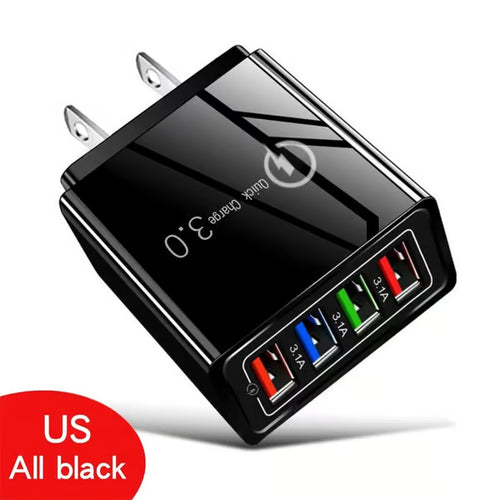 ⏰Last day Promotion 🔥-⚡ AI-GaN 4-Port Fast Charger – Quick Charge 3.0 Smart Power Hub for Multi-Device Charging🔋
