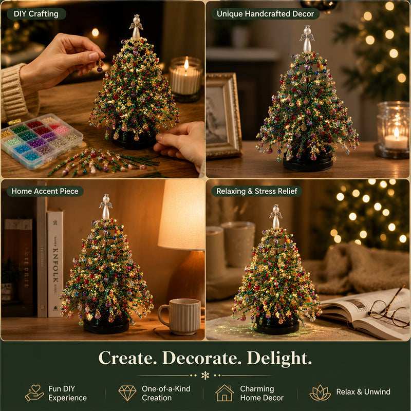 ⏰Last day Promotion 🔥-🎄✨ DIY Beaded Christmas Tree Kit Create Festive Handmade Decor 🎁💚