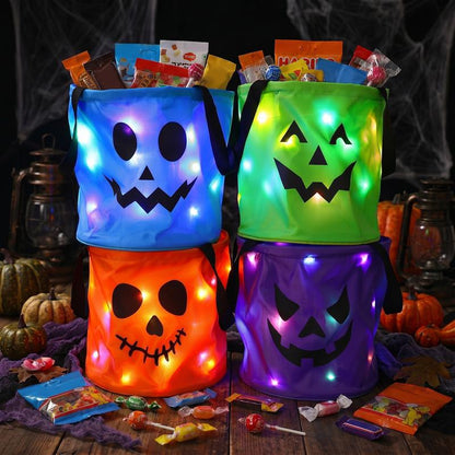 🔥 LAST DAY 50% OFF! 🎃 Light-Up Halloween Trick-or-Treat Candy Bag ✨