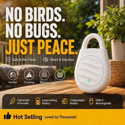 🔥 LAST CHANCE — 50% OFF! 🐦 Keep Unwanted Birds & Pests Away! Portable Ultrasonic Bird Repellent Keychain