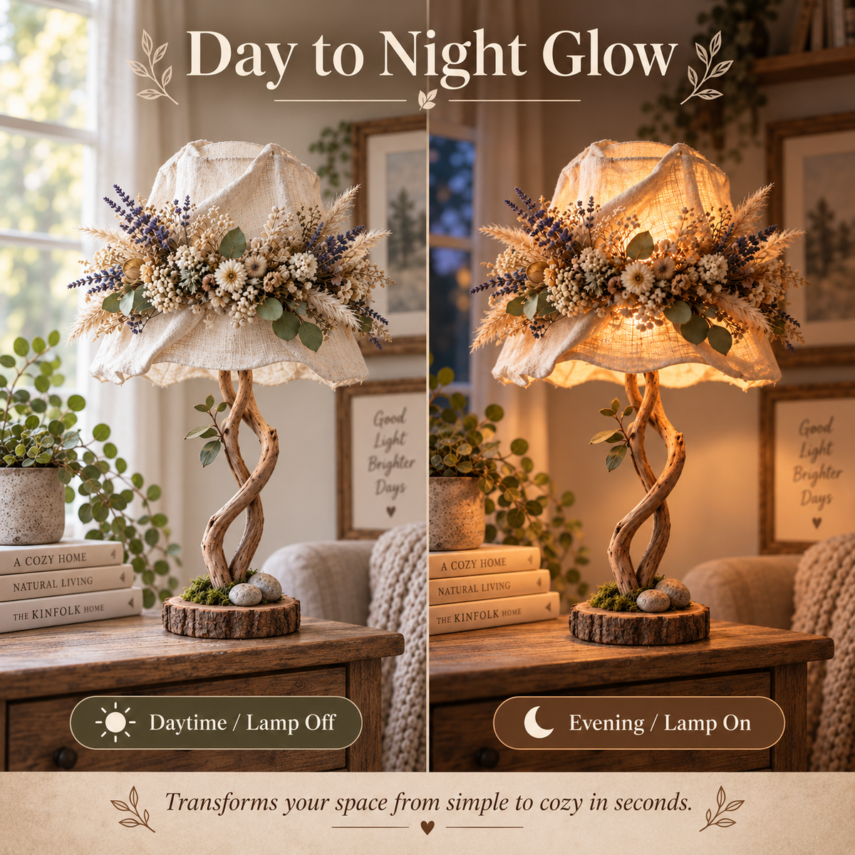 🔥 Last Day 50% OFF✨-Botanical Woodland Table Lamp 🌿