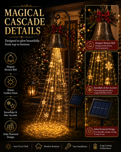 🎄HOT SALE 50% OFF💕 -🔔Christmas Bell Cascade Solar Yard Lights for Magical Outdoor Holiday Decor🎄