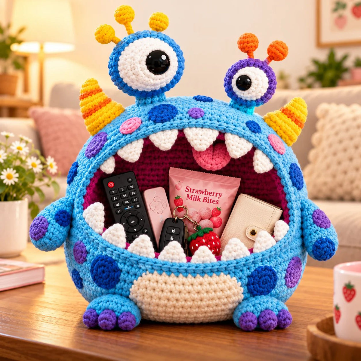 👾 Last Day 50% OFF✨-🧶Cute Hungry Monster Crochet Storage Buddies for Clutter ✨