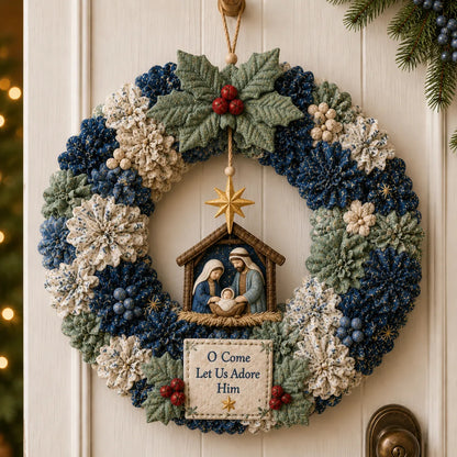 🧶Holiday Celebration 50% OFF ⭐-🎄 3D Fabric Poke Wreath DIY Kit for Fun Holiday Crafting✨