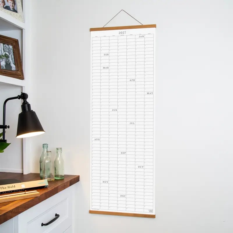 🗓️🏡 2027 Cozy Pecan Print Wall Calendar – 12-Month Vertical Planner