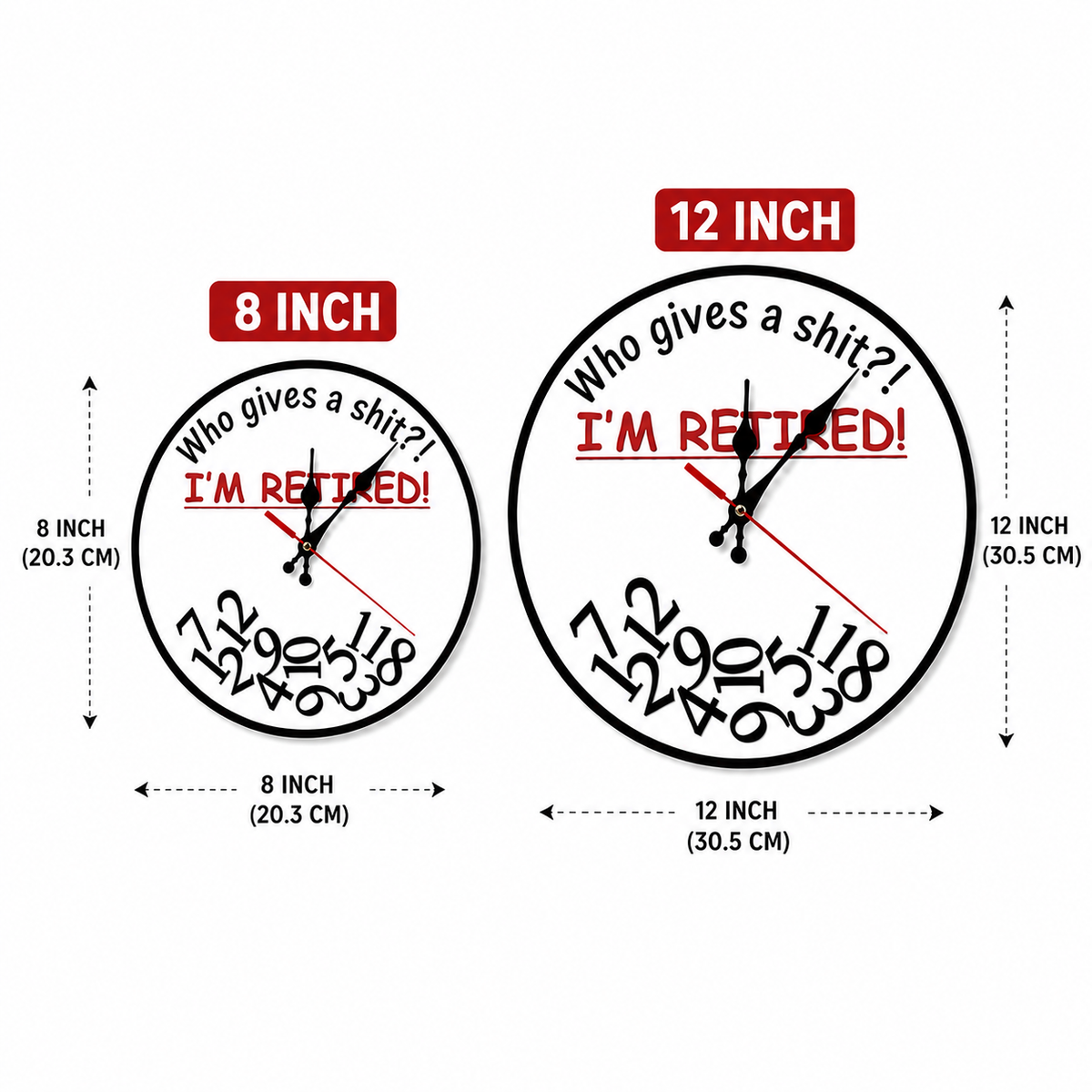 Retirement Humorous Quote Wall Clock