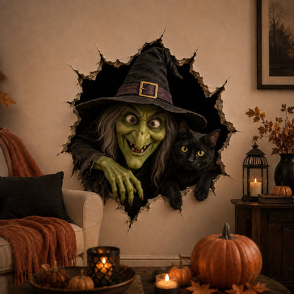 🧙‍♀️ Holiday Celebration 50% OFF 🎃-👻Halloween Break-In 3D Wall Decals for Spooky, Realistic & Fun  🎃