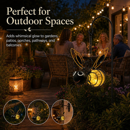 🎁Last day Promotion 🔥-🐝Outdoor Hanging Solar Bee Light for Charming Garden Glow & Whimsical Yard Decor ✨