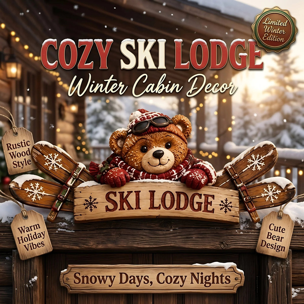 🔥 Holiday Celebration 50% OFF ✨-🏡 Cozy Christmas Above-Door Winter Sign ❄️