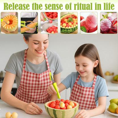 🔥 Last Day 50% OFF✨-🍉 4-in-1 Melon Baller Set for Easy Fruit Scooping, Cutting & Creative Carving 🍓