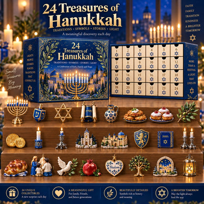 ⏰Last day Promotion 🔥-🕎 24 Treasures of Hanukkah Countdown Calendar for Meaningful Traditions, Symbols & Light ✨