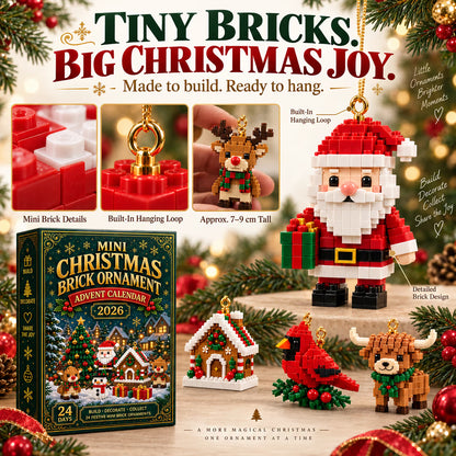 ⏳ Last Day 50% OFF🎁 – 🎄24-Day Christmas Brick Ornament Advent Calendar 🧱