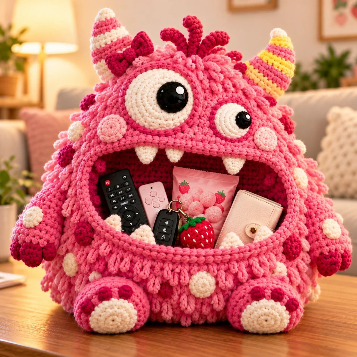 👾 Last Day 50% OFF✨-🧶Cute Hungry Monster Crochet Storage Buddies for Clutter ✨