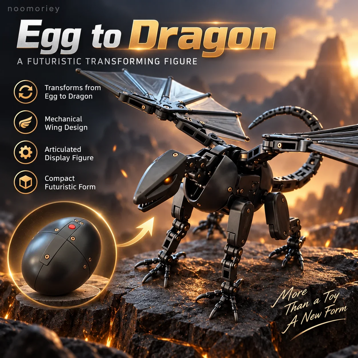 🥚🐉 DragonMorph – Egg to Dragon Transforming Mechanical Toy