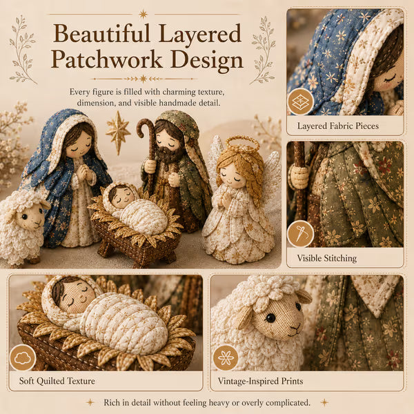 🔥 Last Day 50% OFF✨-🎄 DIY Patchwork Nativity Sewing Kit for Meaningful Holiday Crafting  Decor ✨