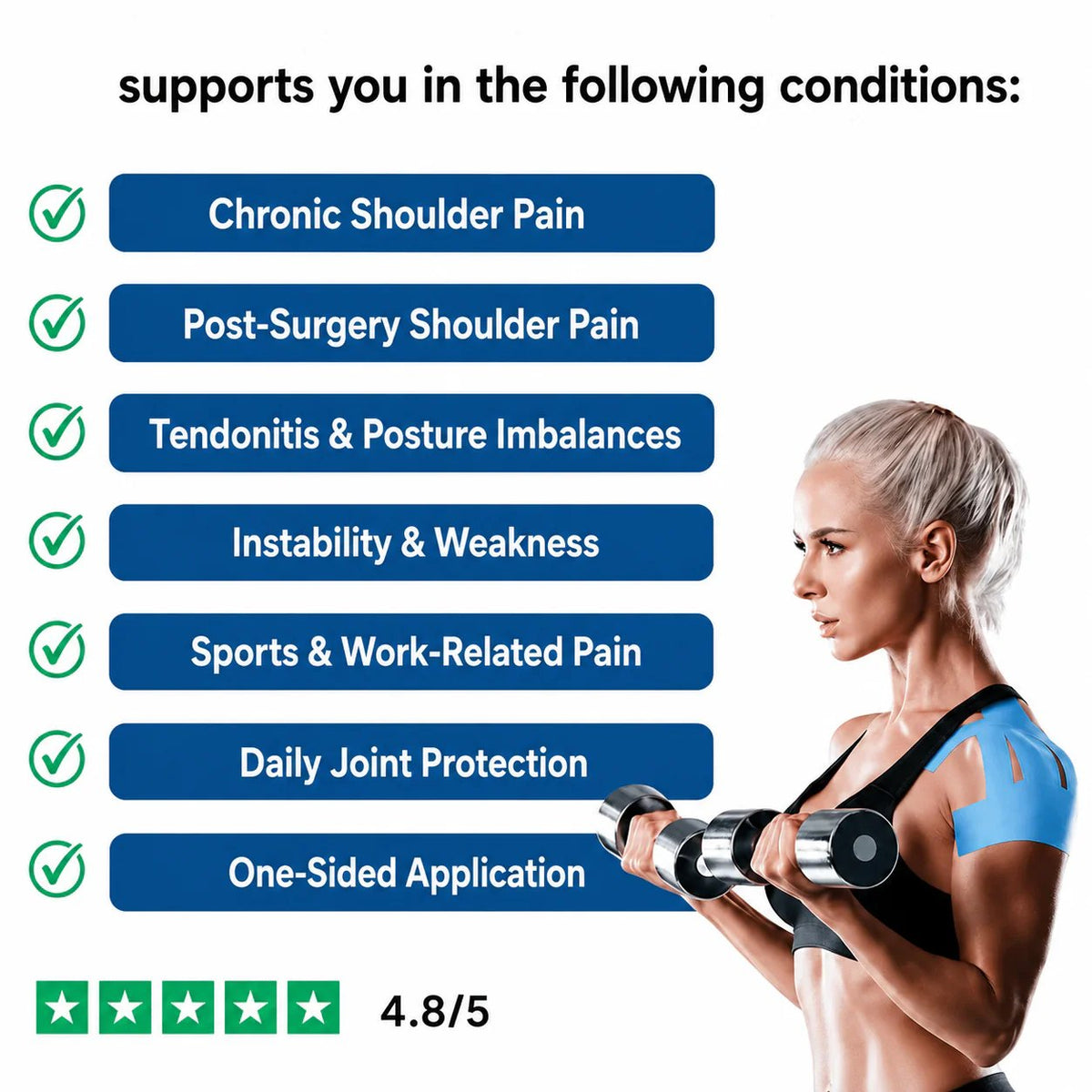 FDA-Registered Fast-Acting Shoulder & Knee Pain Relief Tape