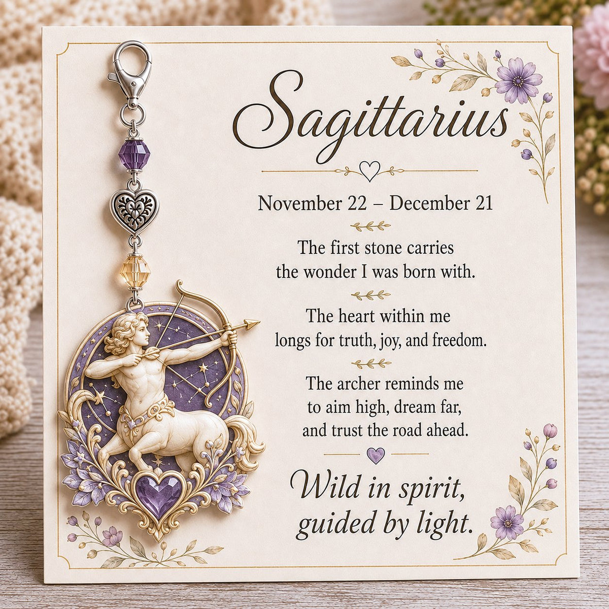 ⏰Holiday Celebration 50% OFF🔥 -✨ Personalized Zodiac Birthstone Keychains & Cards  ♈💎
