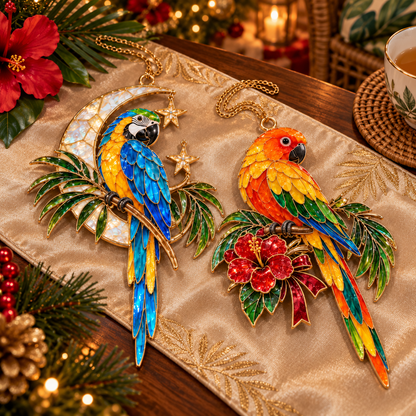 🦜 Holiday Celebration 50% OFF ✨-Colorful Tropical Parrot Christmas Ornaments Set of 6 🌴