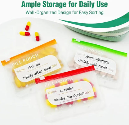 💊💧 A8 Waterproof Pill Pouch Set – 7–14 Day Storage, Crush-Resistant & Travel-Friendly ✨🧳