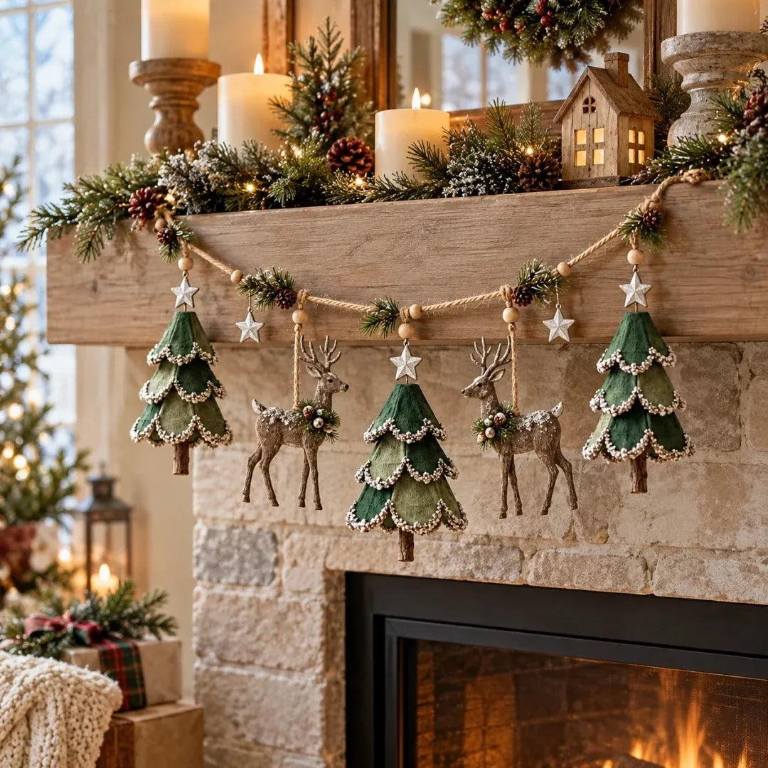 🦌 Holiday Celebration 50% OFF ✨-🌲 Lighted Woodland Christmas Garland for Magical Holiday Decor 🌟