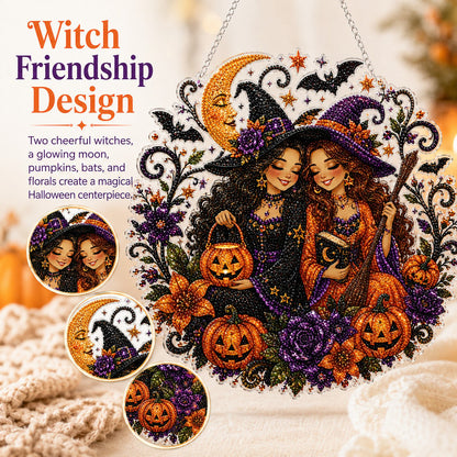 🧙‍♀️🎃Halloween Witch Friendship Diamond Art Window Suncatcher