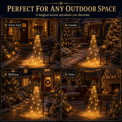 🎄HOT SALE 50% OFF💕 -🔔Christmas Bell Cascade Solar Yard Lights for Magical Outdoor Holiday Decor🎄