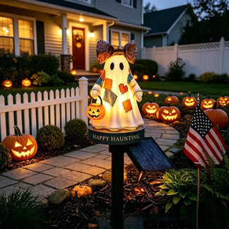 ⏰Last day Promotion 🔥-✨ Vintage Ghost Solar Garden Light Adds Spooky Charm to Your Yard 👻