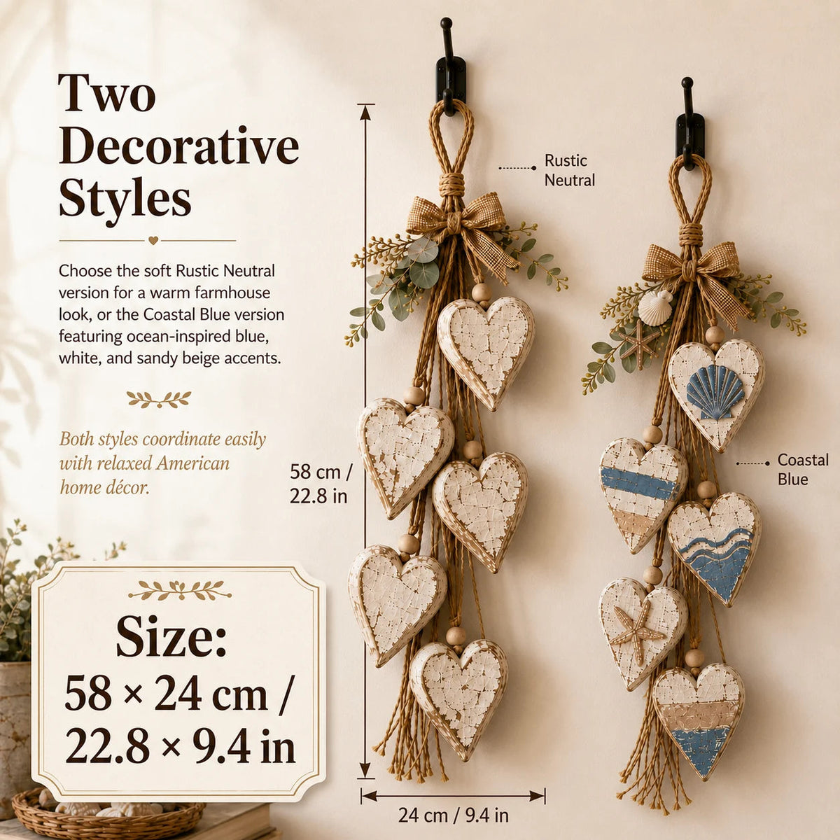 🔥 Holiday Celebration 50% OFF ✨-🤎 Hanging Heart Wall Decor