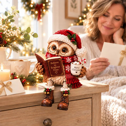 🍂 Holiday Celebration 50% OFF ✨-🦉Heartwarming Reading Owl Figurine for Cozy Book Lover Decor 📚