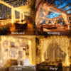 ✨ Remote Control LED Curtain Lights 8 Modes Star Fairy Lights with Timer for Home Decor