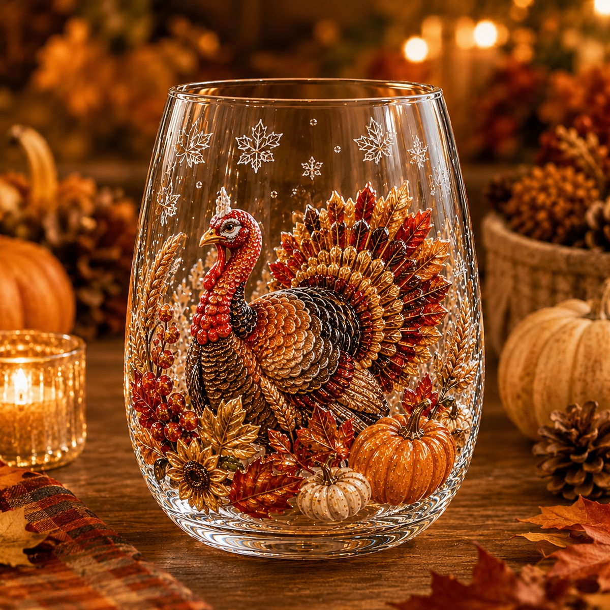 🔥 Last Day 50% OFF✨-🍂Autumn Harvest 3D Glass Cup Gift Set – 6 Festive Designs