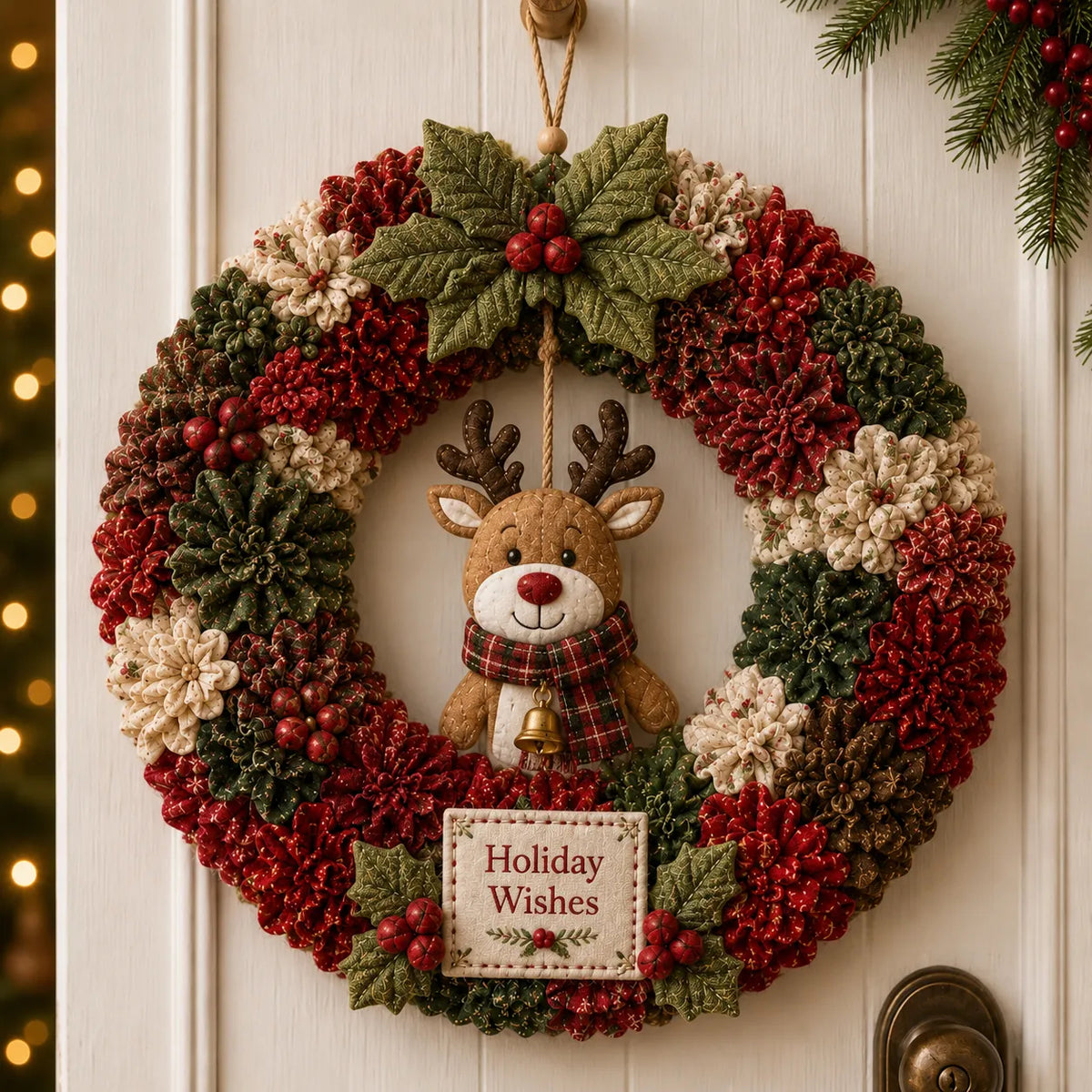 🧶Holiday Celebration 50% OFF ⭐-🎄 3D Fabric Poke Wreath DIY Kit for Fun Holiday Crafting✨