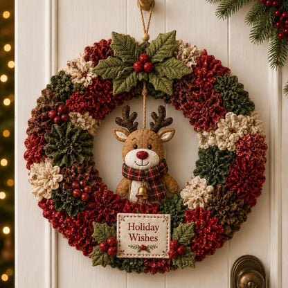 🧶Holiday Celebration 50% OFF ⭐-🎄 3D Fabric Poke Wreath DIY Kit for Fun Holiday Crafting✨