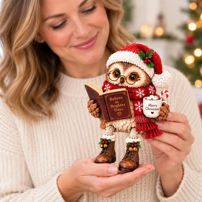 🍂 Holiday Celebration 50% OFF ✨-🦉Heartwarming Reading Owl Figurine for Cozy Book Lover Decor 📚